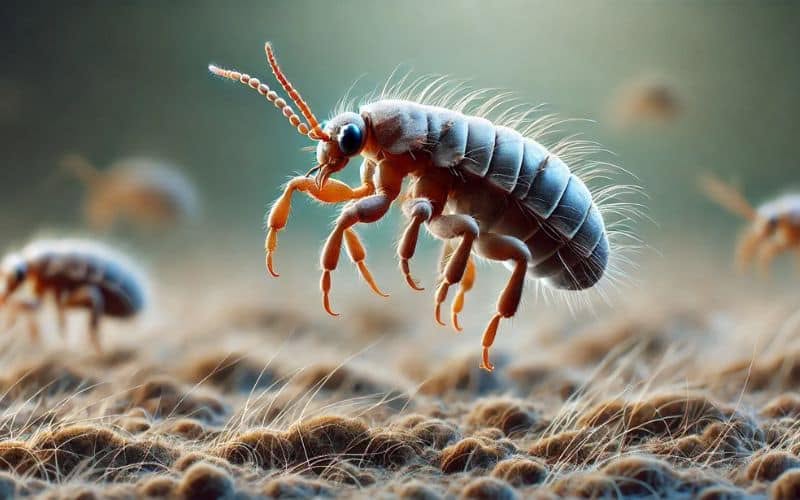 foto di pulci che saltano in aria