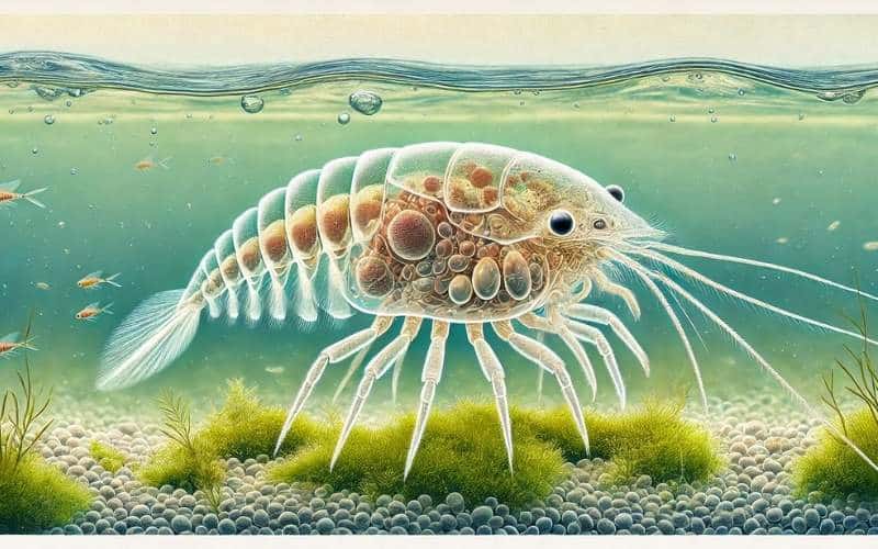 foto di una pulce d'acqua daphnia magna