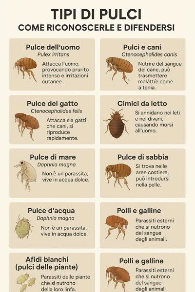 foto riconoscere i tipi di pulci