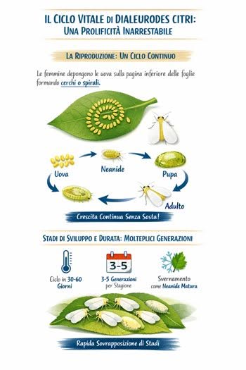 infografica ciclo vitale dialeurodes citri
