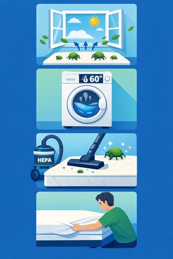 infografica eliminare acari della polvere